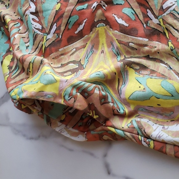 CM.YAYA Khaki Paisley Sleeveless Wide Leg Straight Jumpsuit Size XXXL NWOT - Picture 6 of 9